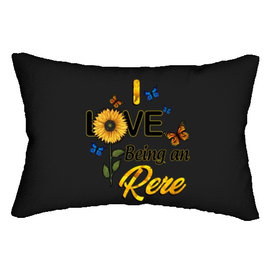 I Love Being A Rere Sunflower And Butterfly Mother Lumbar Pillows