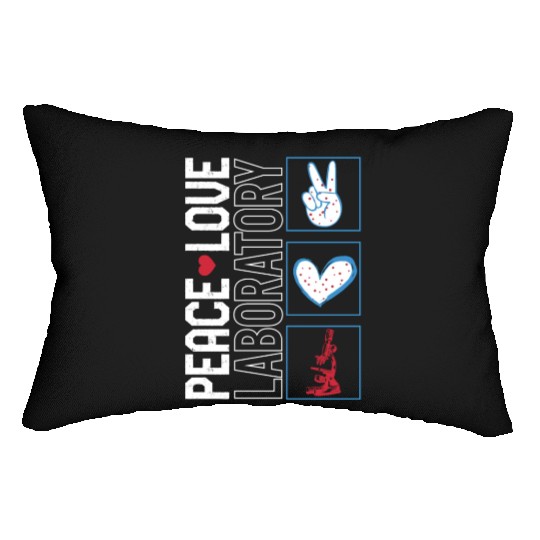 Science Lumbar Pillows, Peace Love Laboratory Lumbar Pillows,