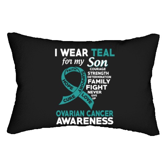 I Wear Teal For My Son Ovarian Cancer Awareness Lumbar Pillows
