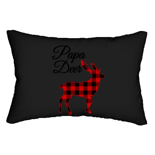 Buffalo Plaid Christmas Deer Lumbar Pillows