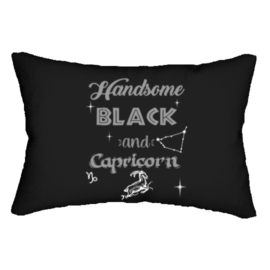 Handsome Black Capricorn Lumbar Pillows
