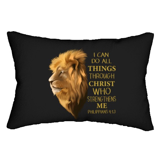 Philippians 413 Religious Lion Verses Christian Lumbar Pillows