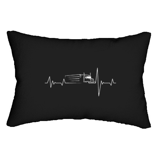 Truck driver heart beat 18 wheeler semi-trailer tr Lumbar Pillows