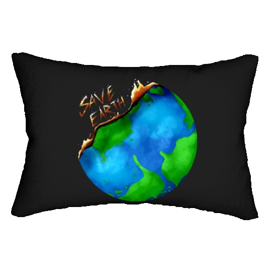 Burning Earth Globe Save Earth For Earth Day Lumbar Pillows