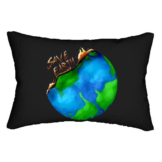 Burning Earth Globe Save Earth For Earth Day Lumbar Pillows