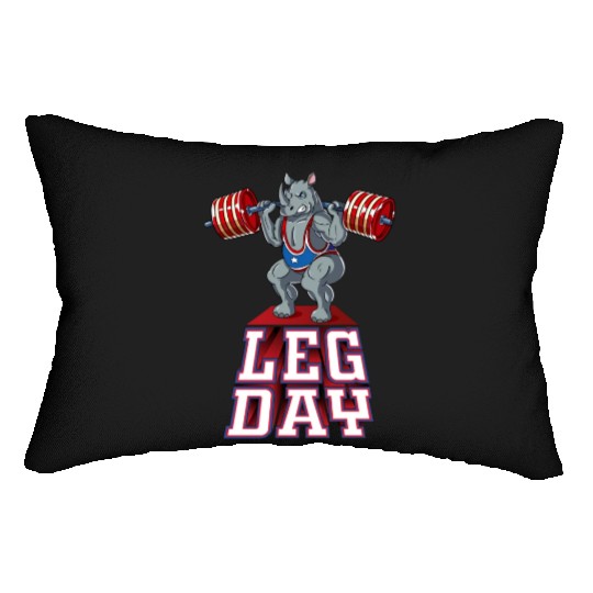 Leg Day Rhino Weight Lifting Squat Gym Lumbar Pillows