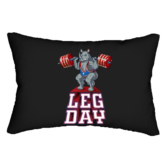 Leg Day Rhino Weight Lifting Squat Gym Lumbar Pillows