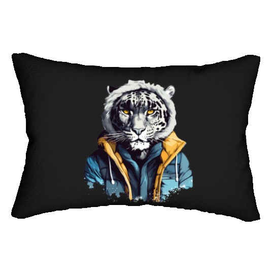 Street Style Snow Leopard | Leopard Lovers Lumbar Pillows
