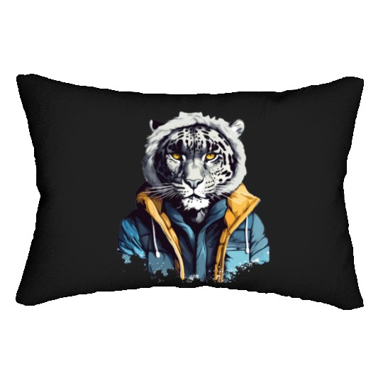 Street Style Snow Leopard | Leopard Lovers Lumbar Pillows
