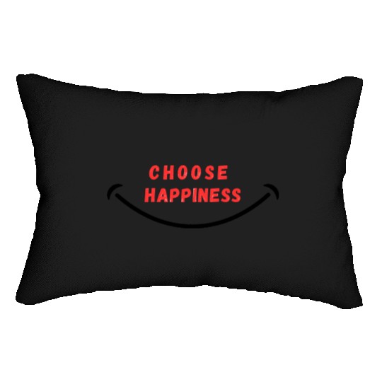 choose happiness positve vibes Lumbar Pillows