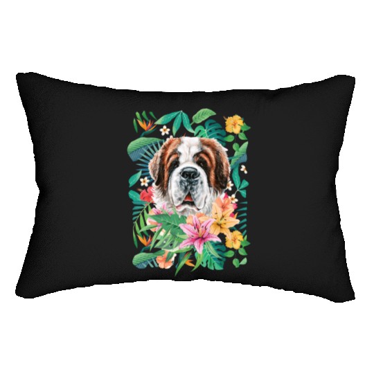 Tropical Saint Bernard Lumbar Pillows