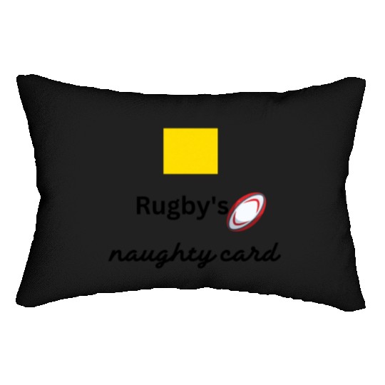 Rugby s naughty card, yellow card Lumbar Pillows
