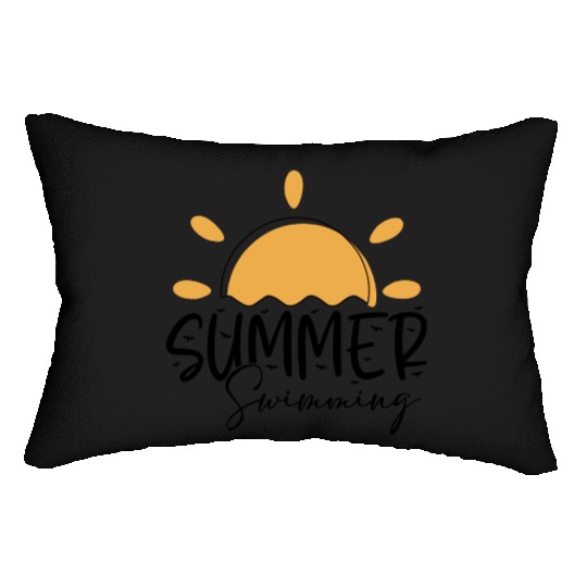 Yellow Summer Swimming Lumbar Pillows
