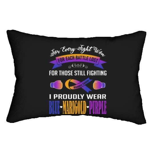 I Proudly Wear Blue Marigold Purple Bladder Cancer Lumbar Pillows