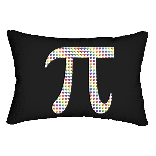 Happy Pi Day Rainbow Hearts Lumbar Pillows