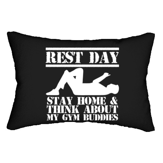 Gym Rest Day For A Muscle Workout Lover Lumbar Pillows
