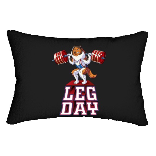 Leg Day Sheltie Weight Lifting Squat Gym Lumbar Pillows