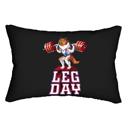 Leg Day Sheltie Weight Lifting Squat Gym Lumbar Pillows