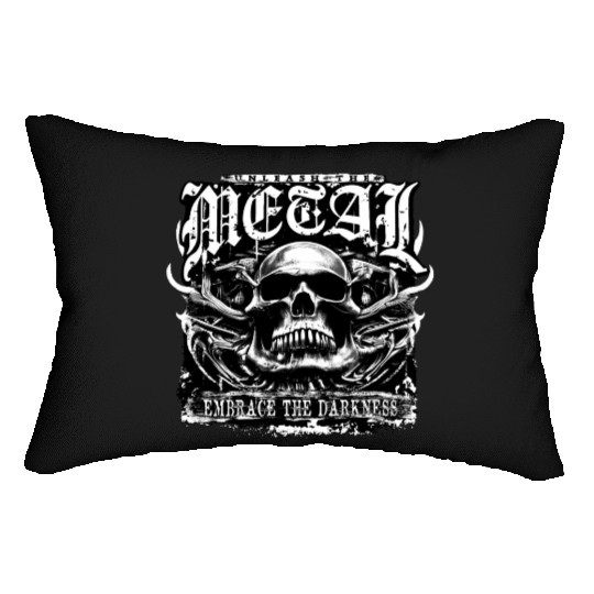 Embrace the darkness, unleash the metal Lumbar Pillows