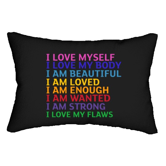 i love myself Lumbar Pillows