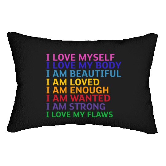 i love myself Lumbar Pillows