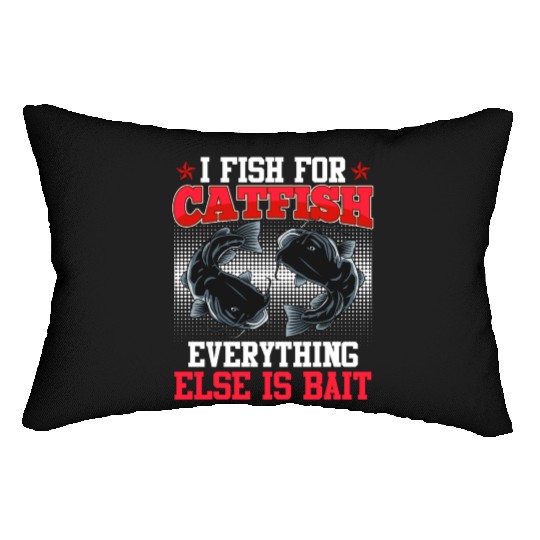 Flathead I fish for Catfish Fishing Noodling Lumbar Pillows