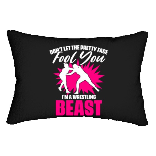 Funny Wrestling Sports Humor For A Girl Freestyle Lumbar Pillows