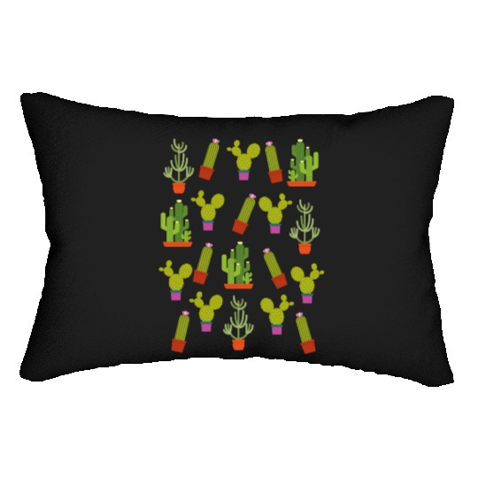 Cactus Succulent Plants Nature Colorful Aztec Lumbar Pillows