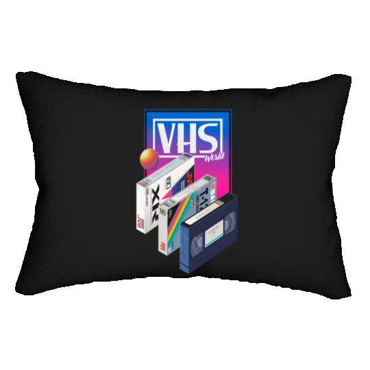 80s T ShirtVHS world Lumbar Pillows