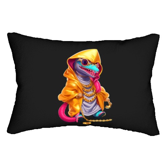 hip hop chameleon Lumbar Pillows