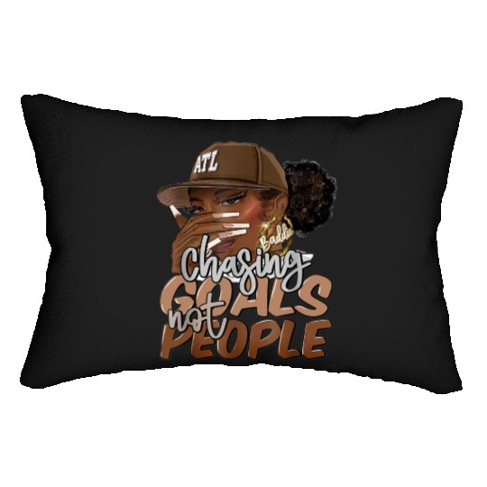 Chasing Goals Not People Black Woman Black Queen Lumbar Pillows