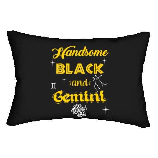 Handsome Black Gemini Lumbar Pillows