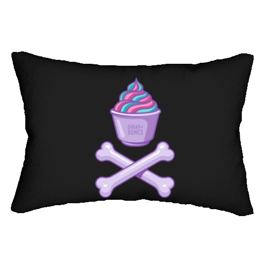 Ice Cream And Bones On Light Colours Lumbar Pillows