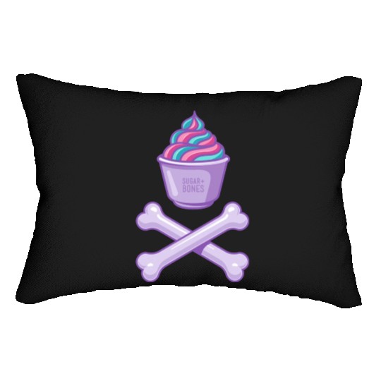 Ice Cream And Bones On Light Colours Lumbar Pillows