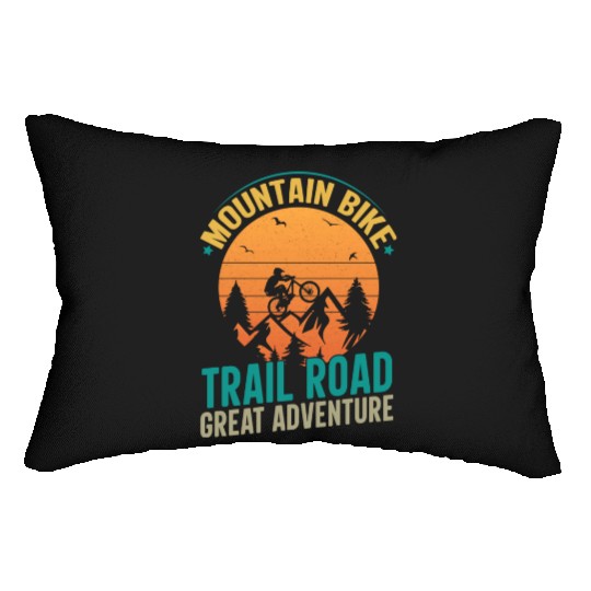 Mountain Bike Trail Road Great Adventure Lumbar Pillows