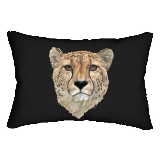 Watercolor Cheetah Portrait Lumbar Pillows