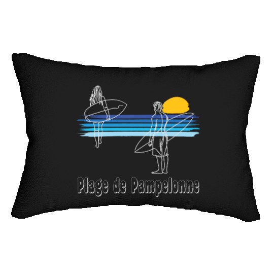 Plage De Pampelonne Saint Tropez Surfing Beach Lumbar Pillows