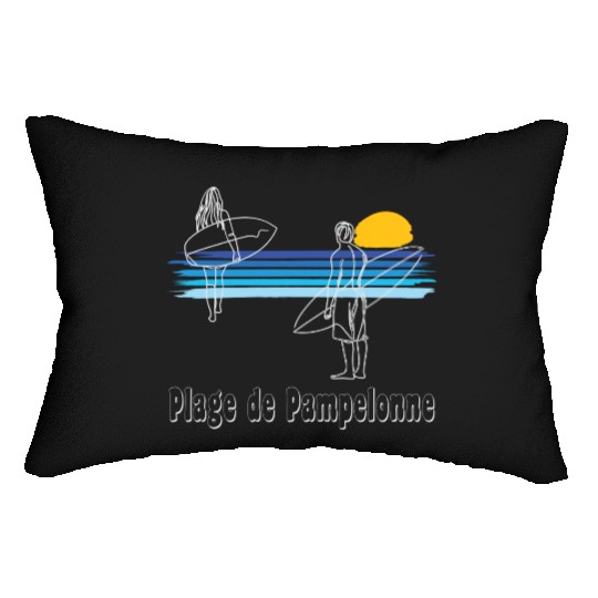 Plage De Pampelonne Saint Tropez Surfing Beach Lumbar Pillows