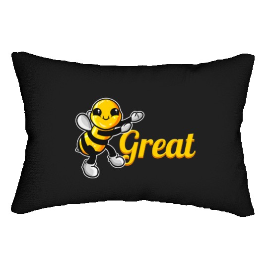 The Cute Bee Says Be Great The Bee Lumbar Pillows