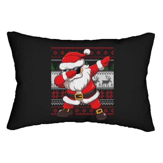 Dabbing Santa Funn Ugly Lumbar Pillows