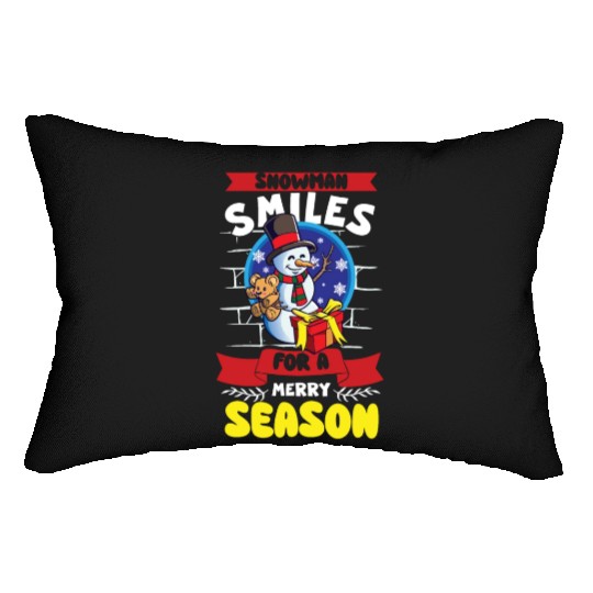 Funny Snowman Season Winter Christmas Snowman Joy Lumbar Pillows