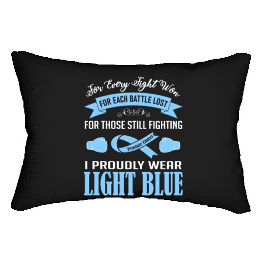 I Proudly Wear Light Blue Prostate Cancer Lumbar Pillows