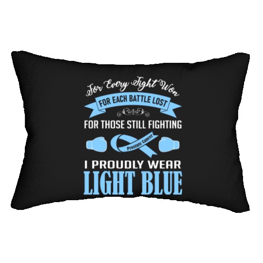 I Proudly Wear Light Blue Prostate Cancer Lumbar Pillows