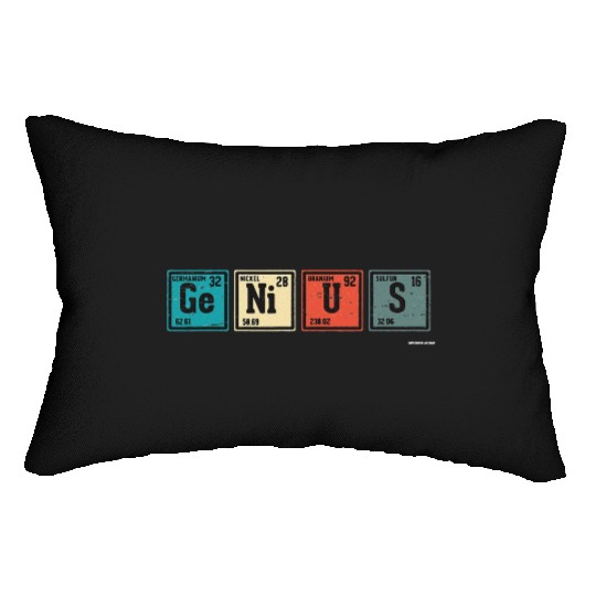 Genius Periodic Table Elements Chemistry Teacher Lumbar Pillows