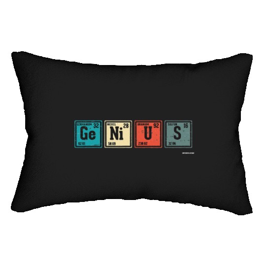 Genius Periodic Table Elements Chemistry Teacher Lumbar Pillows