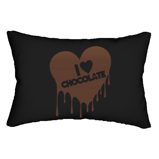 I Love Chocolate Candy Heart Lover Lumbar Pillows