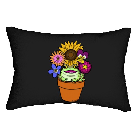 Flower Pot Toad Lumbar Pillows
