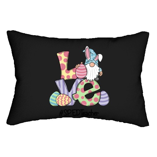 Love Easter Sped Teacher Gnomes Teacher Easter 202 Lumbar Pillows