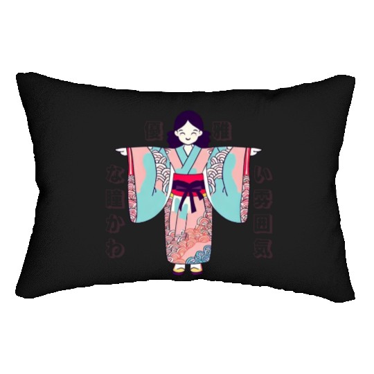 Kimono Kawaii Adorable Lumbar Pillows