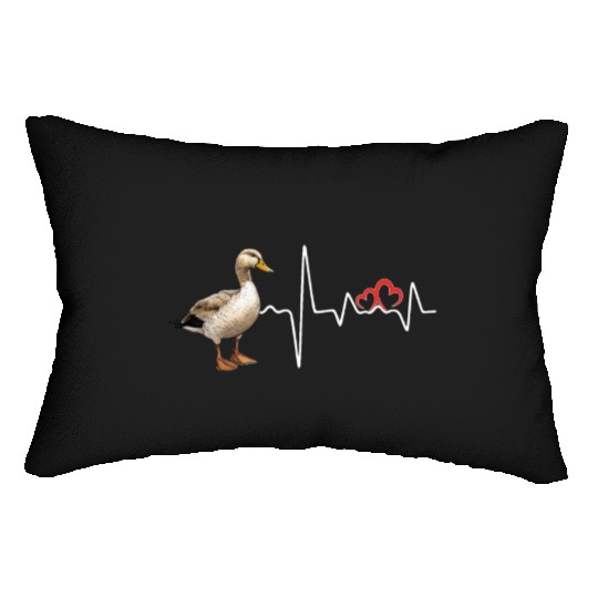 Duck Hunting Love Heartbeat Duck Hunter Lumbar Pillows